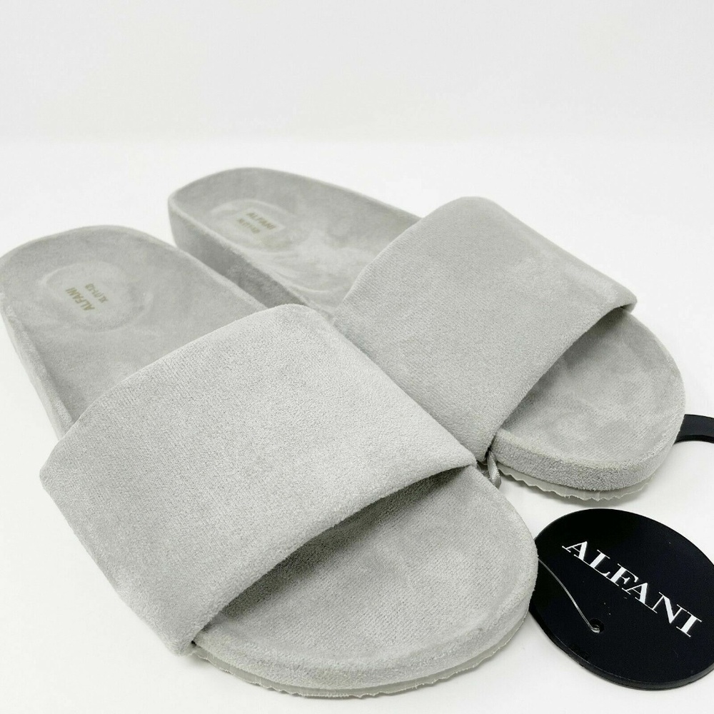 Alfani Women's Gray Faux Suede Slip-On Sandal Slipper Slides Size XL (11-12)